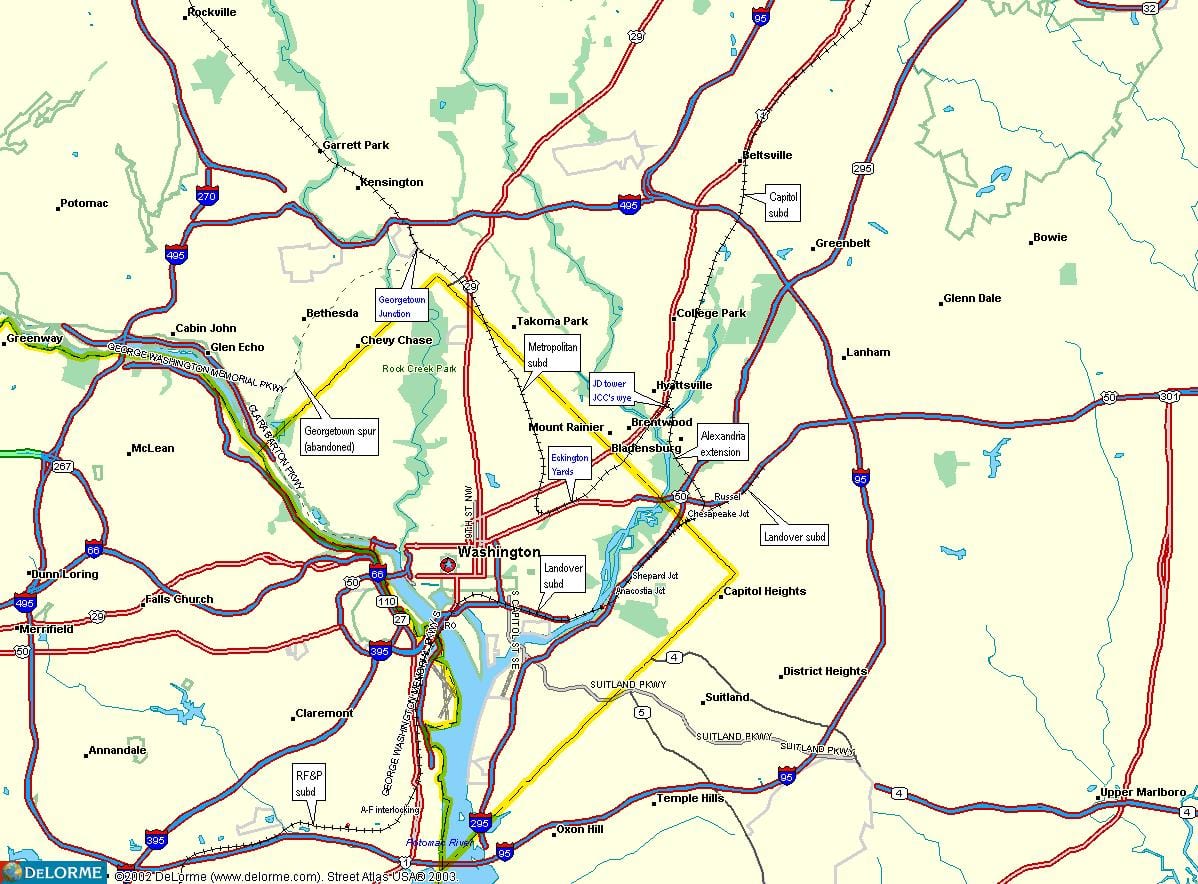 dc төмөр замын газрын зураг нь
