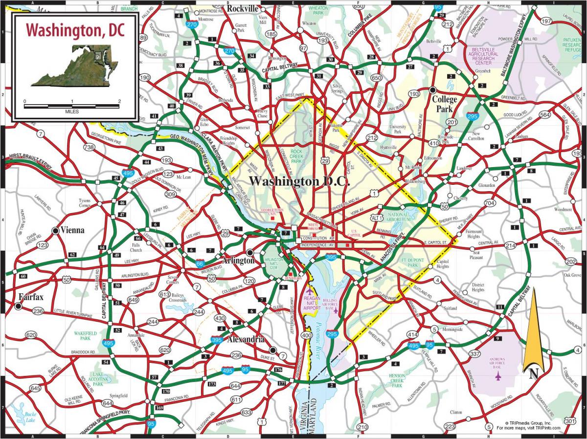 вашингтон дс метроны газрын зураг гудамжны давхцуулах