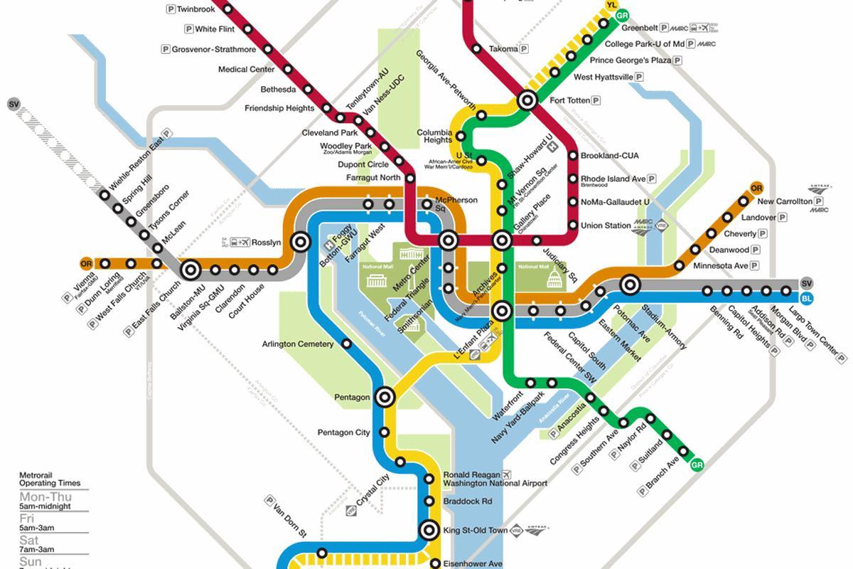 wash dc метроны газрын зураг