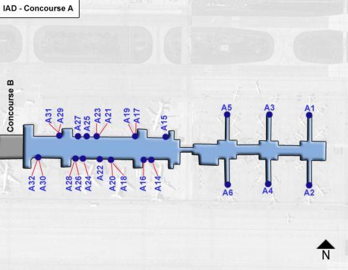 dulles нисэх онгоцны буудал concourse газрын зураг
