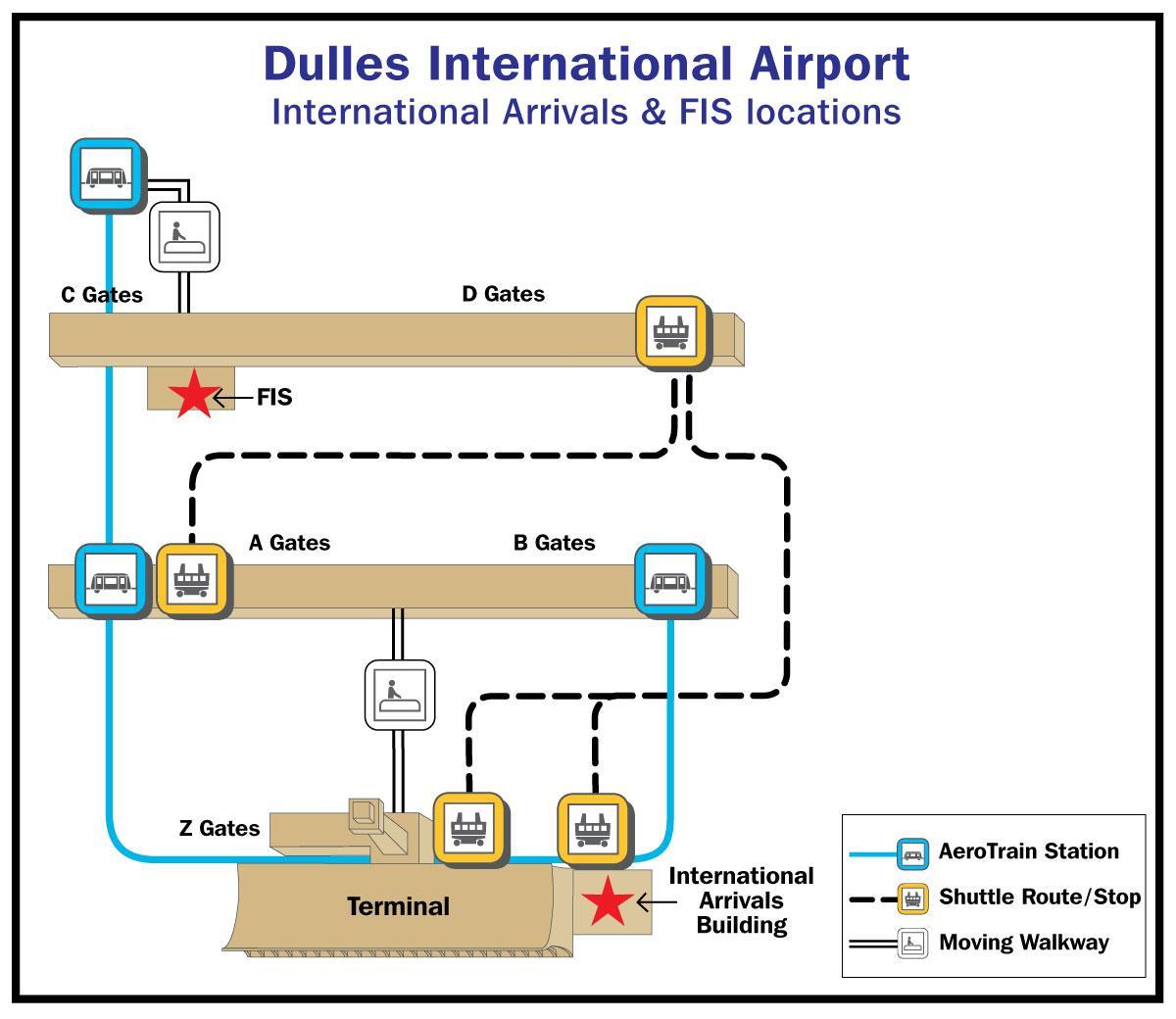 dulles нисэх онгоцны хаалга газрын зураг