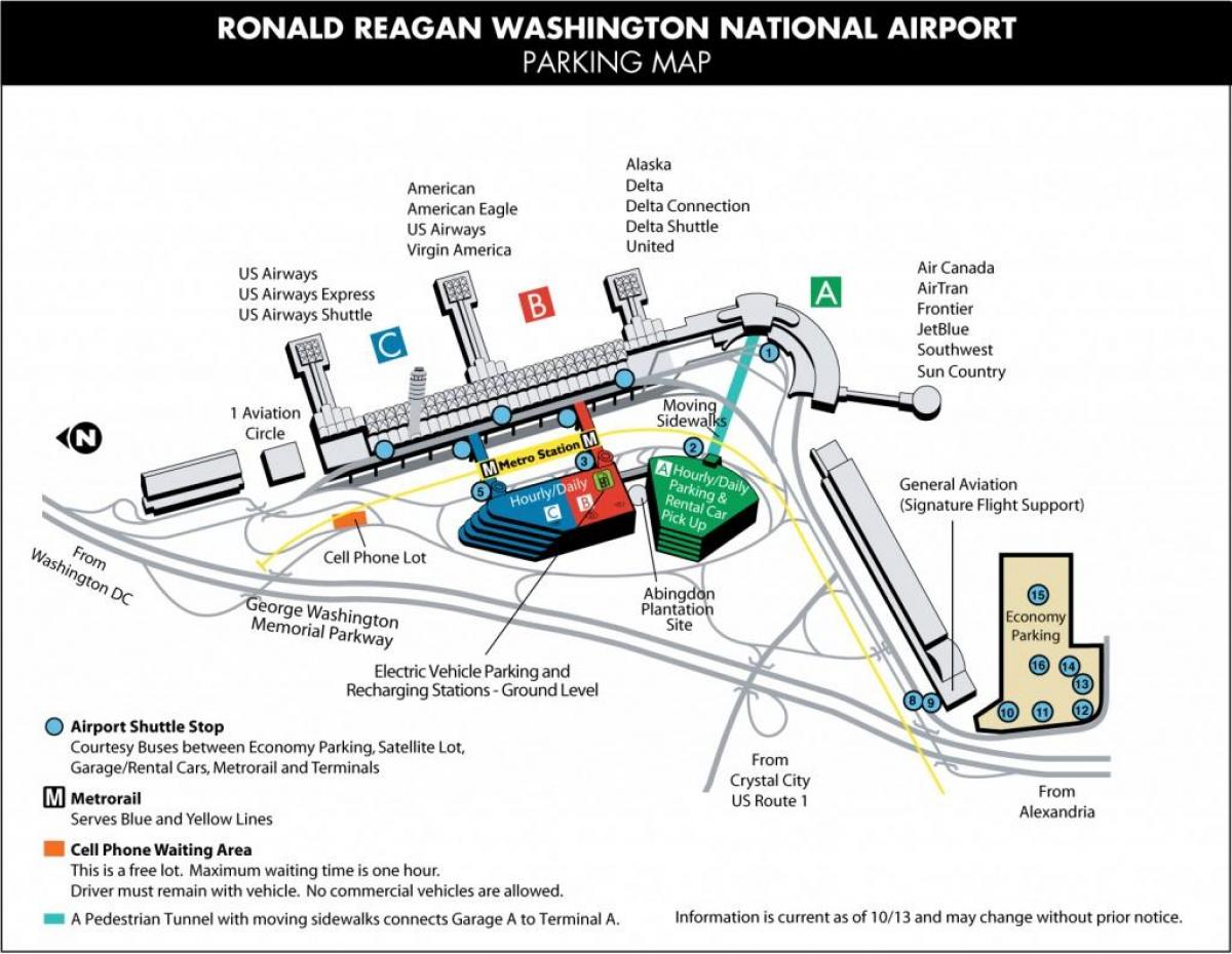 reagan нисэх онгоцны хаалга газрын зураг