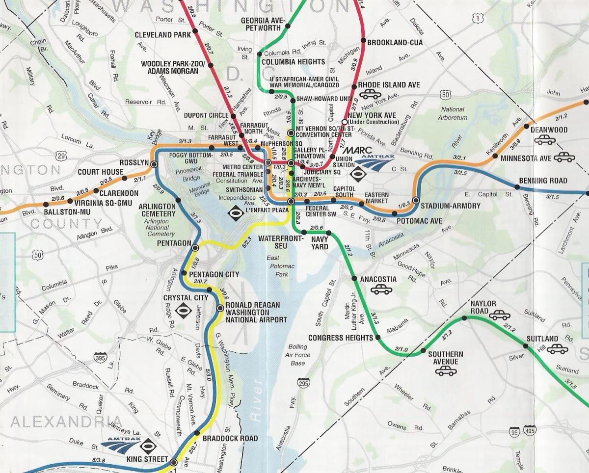 вашингтон дс гудамжны газрын зураг нь метро станц