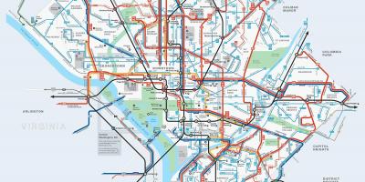 Вашингтон дс автобусны маршрут, газрын зураг