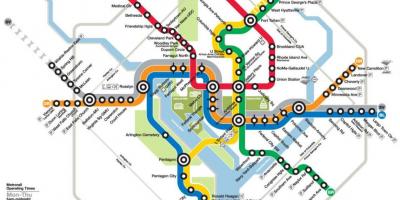 Вашингтон дс метро, төмөр замын газрын зураг нь