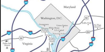 Вашингтон хотын орчмын газрын зураг