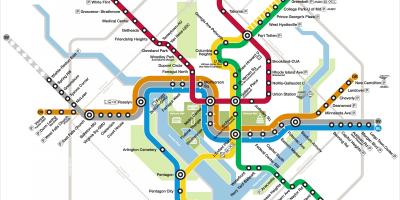 Вашингтон дс метроны газрын зураг мөнгөн шугам